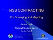 NGS CONTRACTING  For Surveying and Mapping
