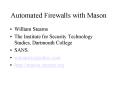 Automated Firewalls with Mason PowerPoint PPT Presentation