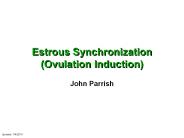 Estrous Synchronization (Ovulation Induction)