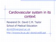 Cardiovascular system in its context