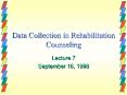 Data Collection in Rehabilitation Counseling PowerPoint PPT Presentation