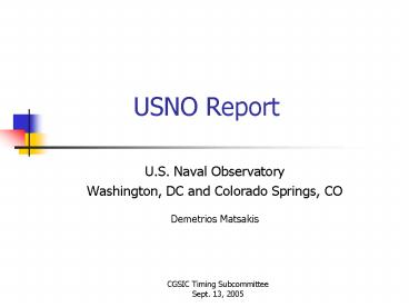 USNO Report