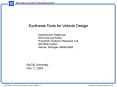 Synthesis Tools for Vehicle Design PowerPoint PPT Presentation