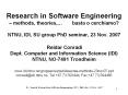 Research in Software Engineering   PowerPoint PPT Presentation