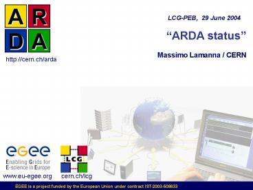 ARDA status Massimo Lamanna CERN