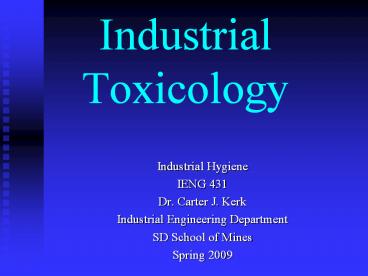 Industrial Toxicology