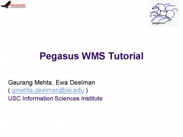 Pegasus WMS Tutorial