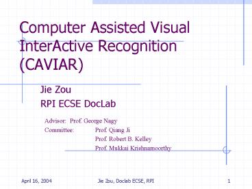Computer Assisted Visual InterActive Recognition (CAVIAR)