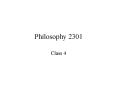 Philosophy 2301 PowerPoint PPT Presentation