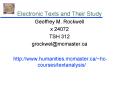 Electronic Texts and Their Study PowerPoint PPT Presentation