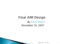 Final AIM Design PowerPoint PPT Presentation