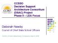 CCSSO Decision Support Architecture Consortium DSAC Project Phase II LEA Focus PowerPoint PPT Presentation