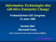 Information Technologies that will drive Enterprise Change