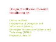 Design of software intensive installation art