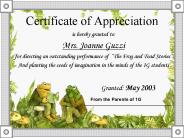 Certificate of Appreciation