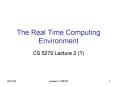 The Real Time Computing Environment PowerPoint PPT Presentation