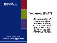 You wrote WHAT?