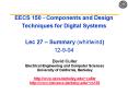 EECS 150 - Components and Design Techniques for Digital Systems  Lec 27  PowerPoint PPT Presentation
