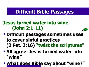 Difficult Bible Passages