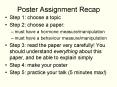 Poster Assignment Recap PowerPoint PPT Presentation