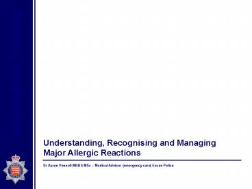 Anaphylaxis Training