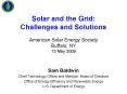 Solar and the Grid: Challenges and Solutions American Solar Energy Society Buffalo, NY 13 May 2009 PowerPoint PPT Presentation