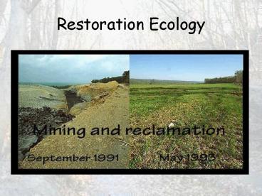 Restoration Ecology