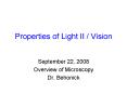 Properties of Light II Vision PowerPoint PPT Presentation