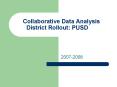 Collaborative Data Analysis District Rollout: PUSD PowerPoint PPT Presentation