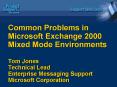 Common Problems in Microsoft Exchange 2000 Mixed Mode Environments Tom Jones Technical Lead Enterpri PowerPoint PPT Presentation