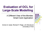 Evaluation of OCL for Large-Scale Modelling