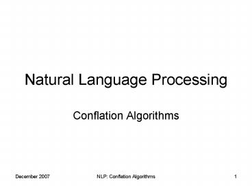 Natural Language Processing
