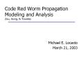 Code Red Worm Propagation Modeling and Analysis Zou, Gong, PowerPoint PPT Presentation