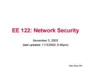 EE 122: Network Security