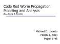Code Red Worm Propagation Modeling and Analysis Zou, Gong, PowerPoint PPT Presentation