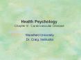 Health Psychology Chapter 9: Cardiovascular Disease PowerPoint PPT Presentation