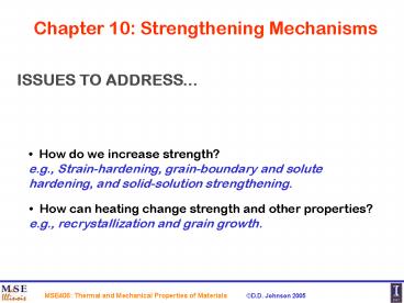 Chapter 10: Strengthening Mechanisms