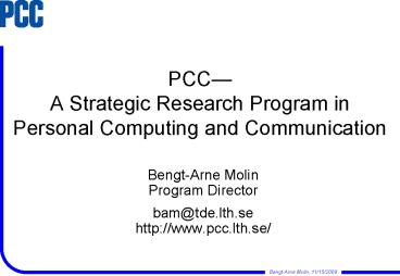 BengtArne Molin Program Director