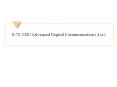 S-72.3320 Advanced Digital Communication (4 cr) PowerPoint PPT Presentation