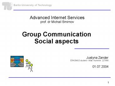 Advanced Internet Services prof' dr Michail Smirnov