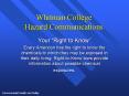 Whitman College Hazard Communications PowerPoint PPT Presentation