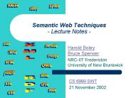 Semantic Web Techniques Lecture Notes