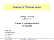 Nucleon Resonances
