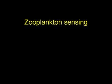 Zooplankton sensing