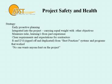 Project Safety and Health
