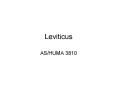 Leviticus PowerPoint PPT Presentation