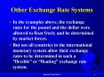 Other Exchange Rate Systems PowerPoint PPT Presentation
