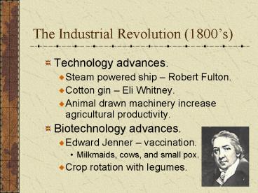 The Industrial Revolution 1800s