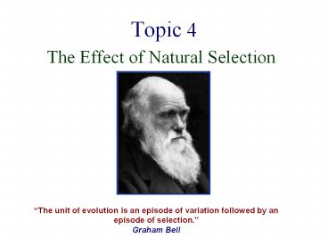 The Effect of Natural Selection