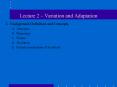 Lecture 2 Variation and Adaptation PowerPoint PPT Presentation